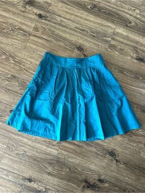 Edme & Esyllte Teal Circle Skirt with Gathered Waist